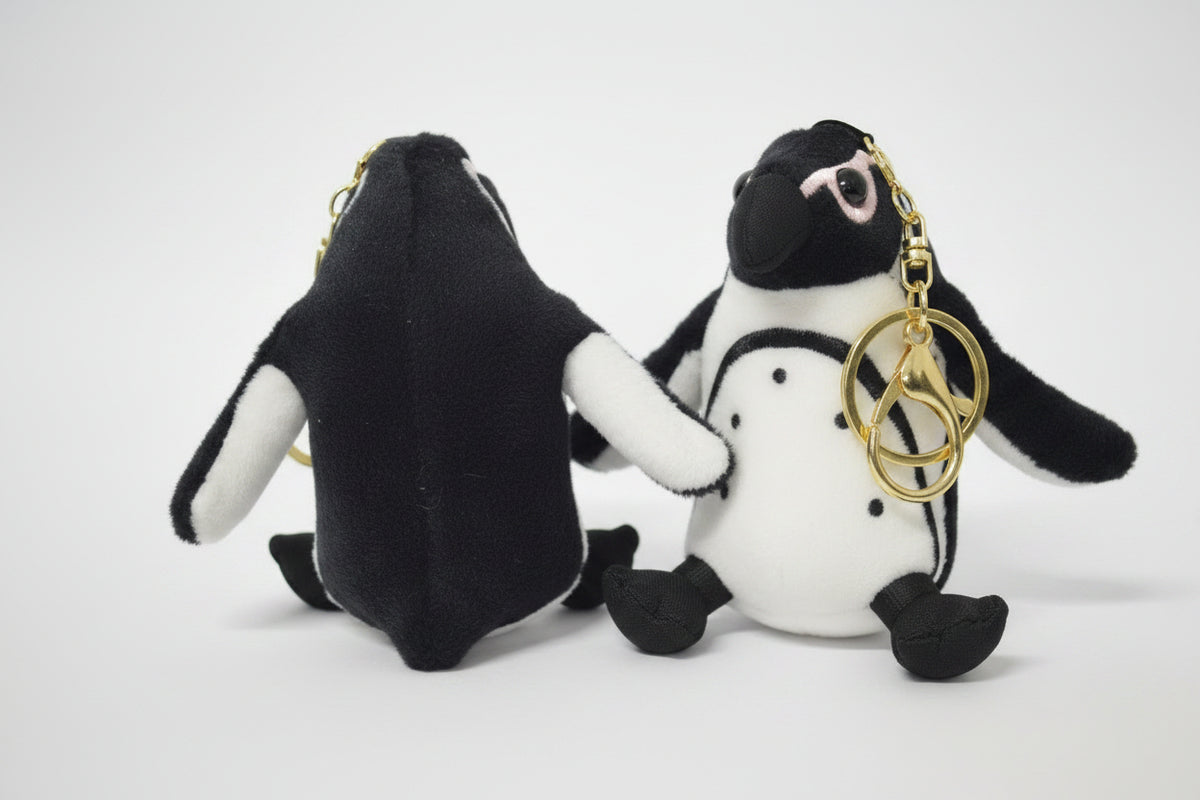 Plush African Penguin Keyring